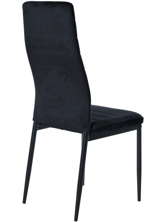 Juego de 6 sillas de comedor Mayfair terciopelo, negro