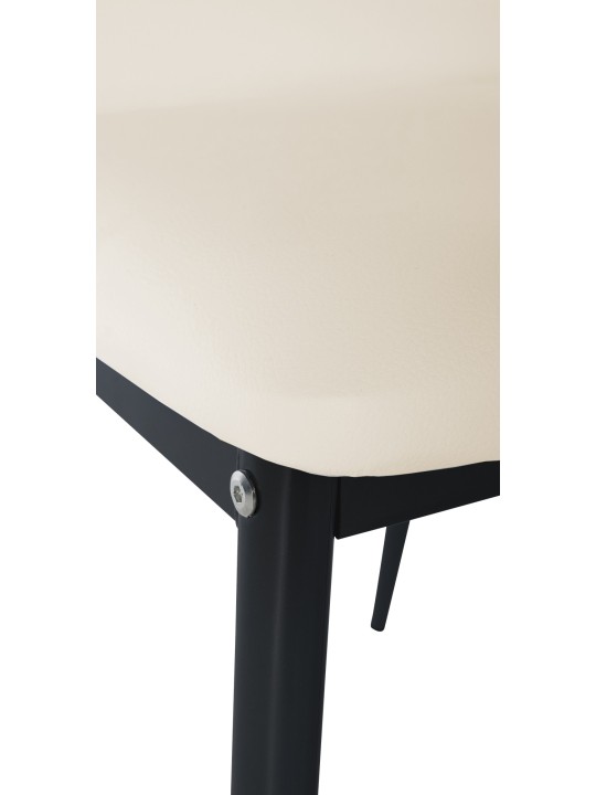 Juego de 6 sillas de comedor Savino piel sintética, crema