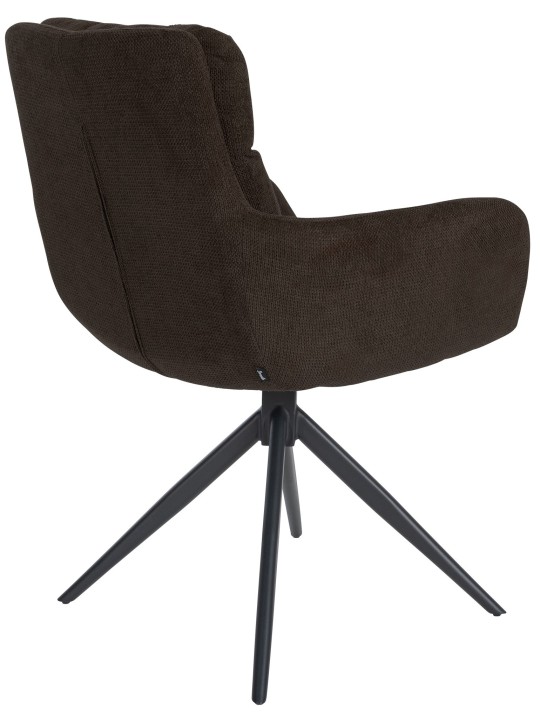 Silla de comedor Vilas tela, marrón