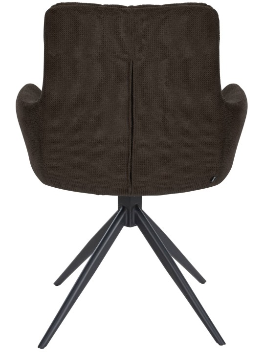 Silla de comedor Vilas tela, marrón