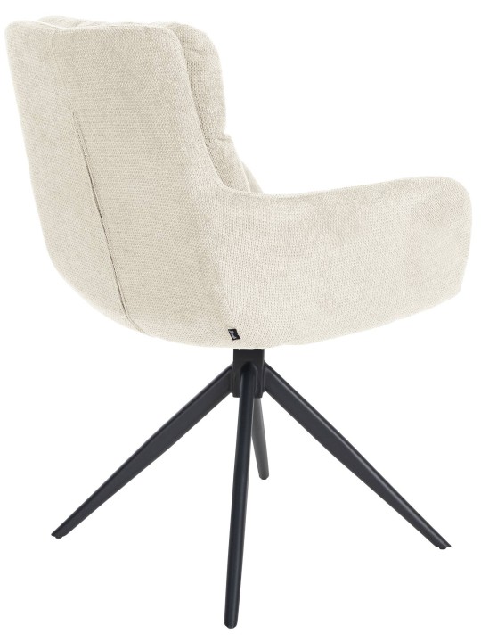 Silla de comedor Vilas tela, crema