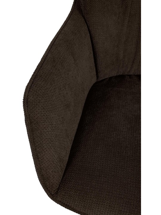 Silla de comedor Jules tela, marrón