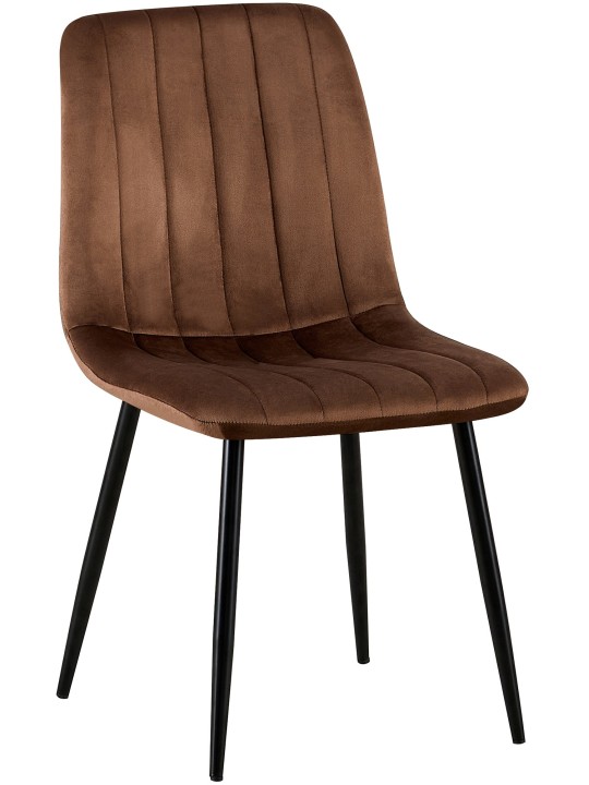 Silla Dijon terciopelo, marrón