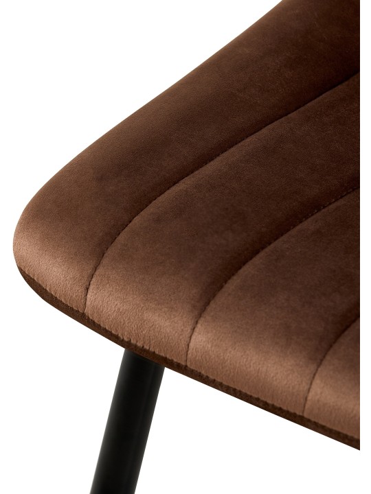 Silla Dijon terciopelo, marrón