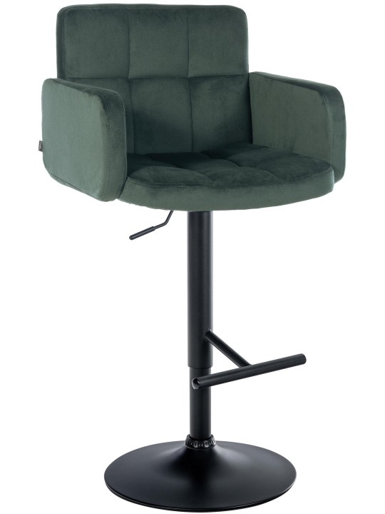 Taburete de bar Los Ángeles terciopelo, verde oscuro