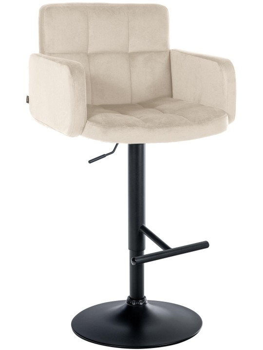 Taburete de bar Los Ángeles terciopelo, crema