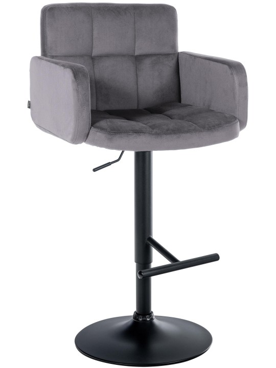 Taburete de bar Los Ángeles terciopelo, gris oscuro