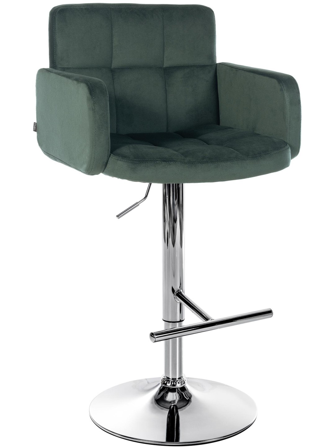 Taburete de bar Los Angeles Terciopelo cromado, verde oscuro