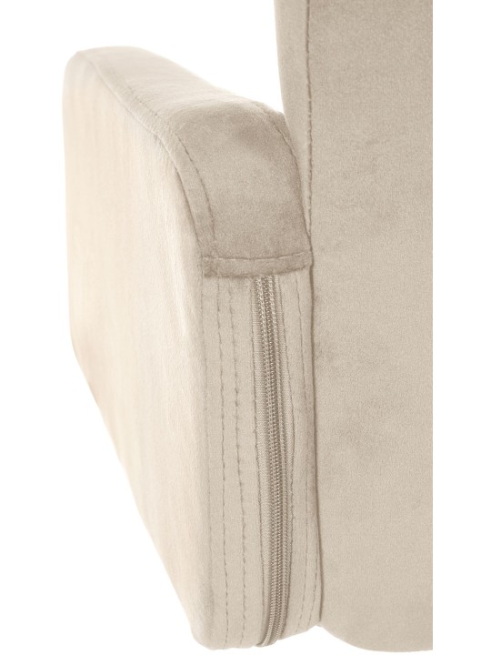 Taburete de bar Los Angeles Terciopelo cromado, crema