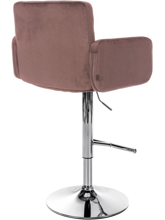 Taburete de bar Los Angeles Terciopelo cromado, marrón