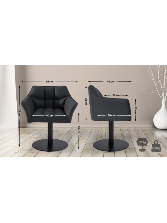 Tumbona Damaso piel sintética, negro Tumbona Damaso piel sintética, negro