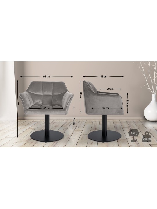 Tumbona Damaso Terciopelo, gris Tumbona Damaso Terciopelo, gris