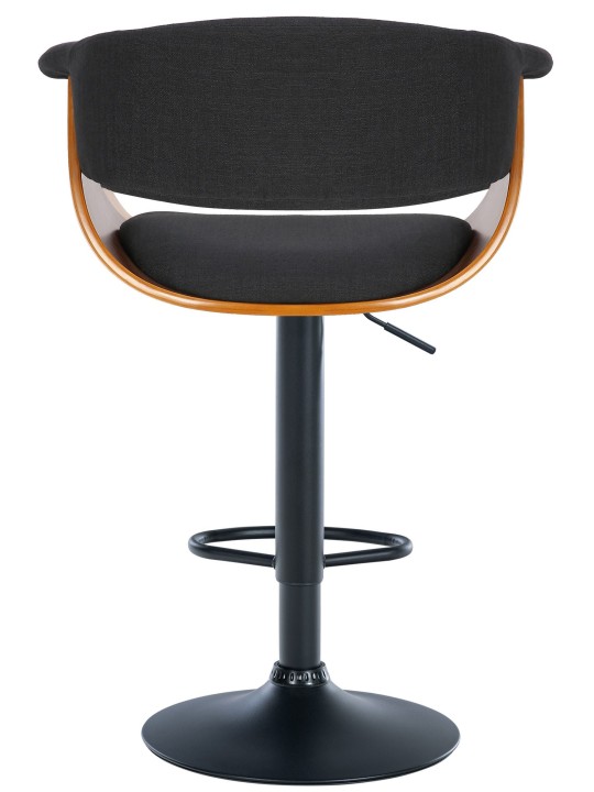 Juego de 2 taburetes de bar tela Vestal, nogal/negro