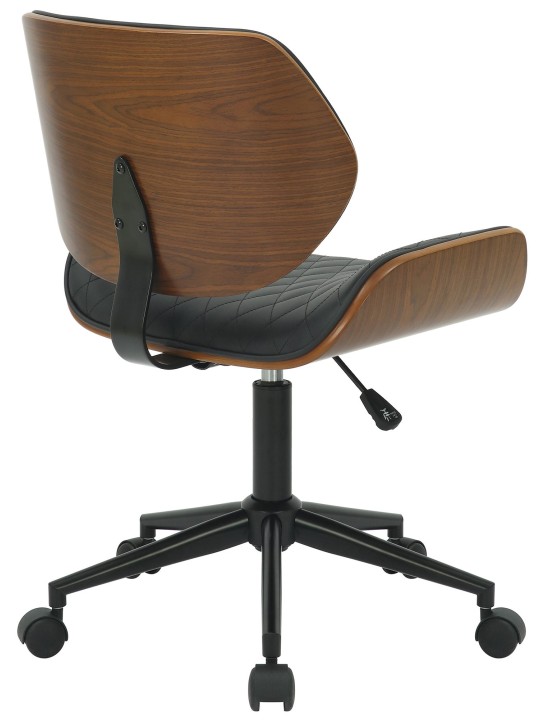 Silla de oficina Harvest polipiel, nogal/negro