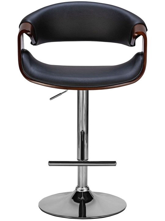 Taburete de bar Foley de piel sintética, nogal/negro