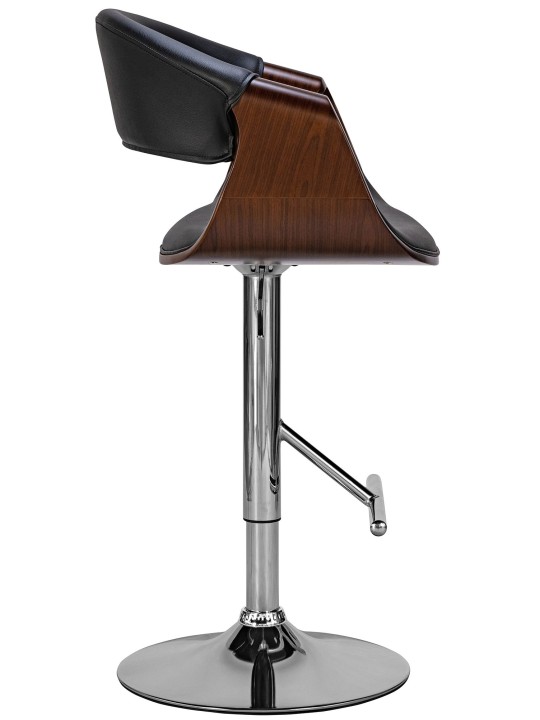 Taburete de bar Foley de piel sintética, nogal/negro