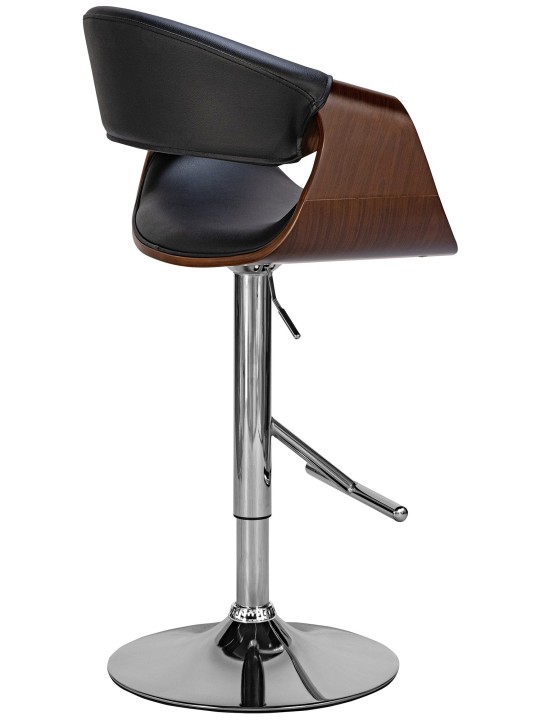 Taburete de bar Foley de piel sintética, nogal/negro