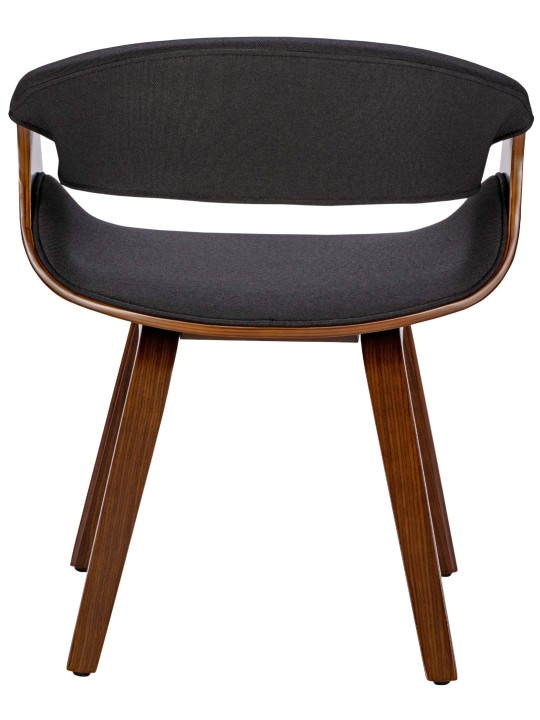 Silla de comedor Foley tela, nogal/negro
