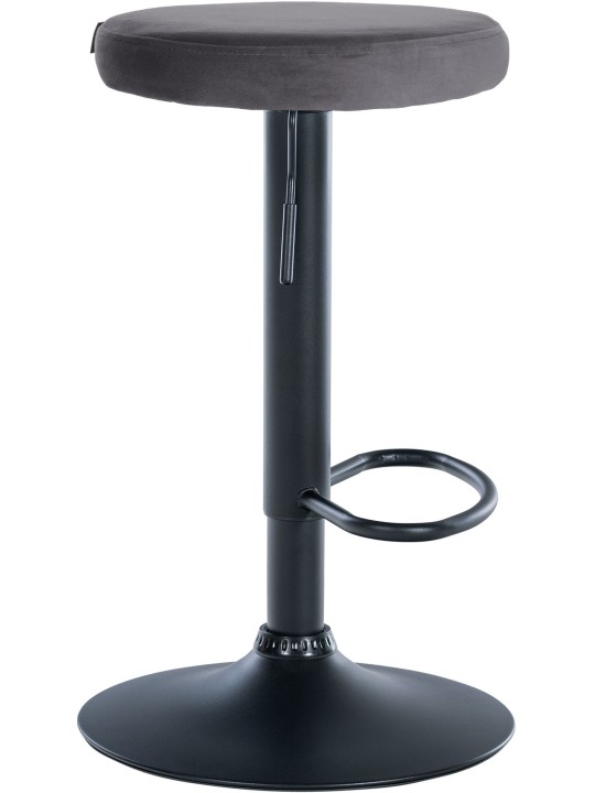 Juego de 2 taburetes de bar Ponte terciopelo, gris oscuro