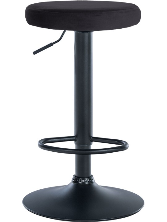 Juego de 2 taburetes de bar Ponte terciopelo, negro