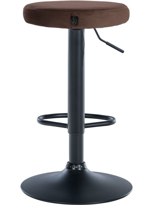 Juego de 2 taburetes de bar Ponte terciopelo, marrón