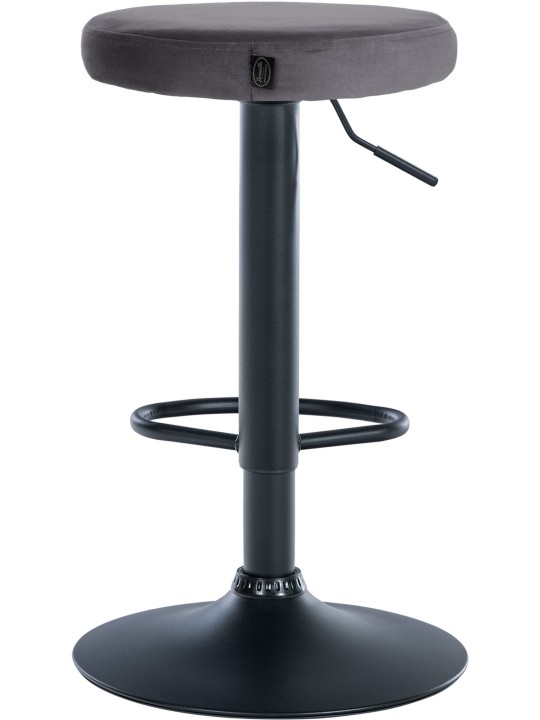 Juego de 2 taburetes de bar Ponte terciopelo, gris oscuro