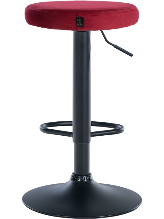 Juego de 2 taburetes de bar Ponte terciopelo, rojo