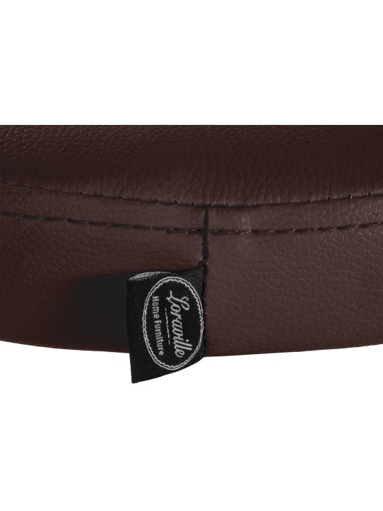 Juego de 2 taburetes de bar Ponte piel sintética cromado, marrón