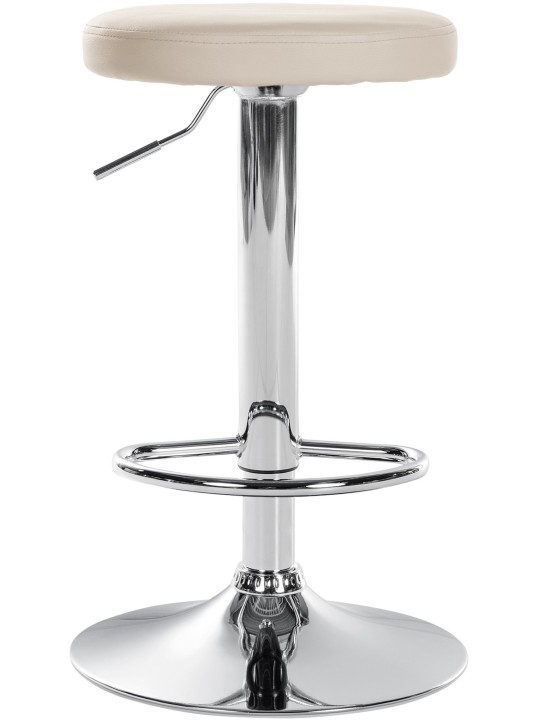 Juego de 2 taburetes de bar Ponte piel sintética cromado, crema