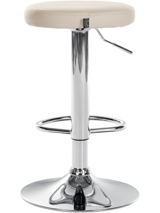 Juego de 2 taburetes de bar Ponte piel sintética cromado, crema
