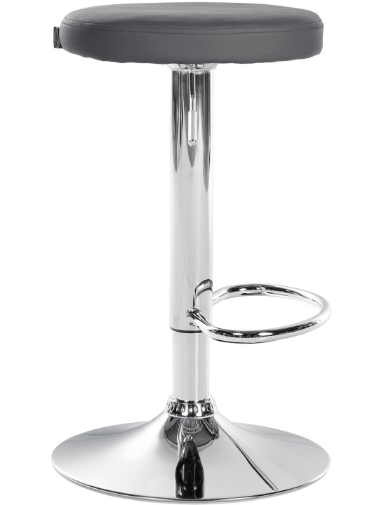 Juego de 2 taburetes de bar Ponte piel sintética cromado, gris