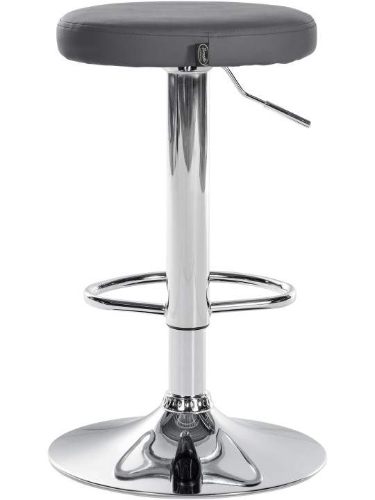Juego de 2 taburetes de bar Ponte piel sintética cromado, gris