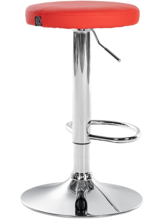 Juego de 2 taburetes de bar Ponte piel sintética cromado, rojo