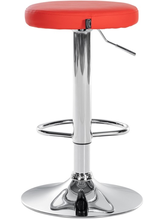 Juego de 2 taburetes de bar Ponte piel sintética cromado, rojo