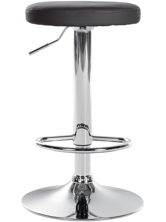 Juego de 2 taburetes de bar Ponte piel sintética cromado, negro