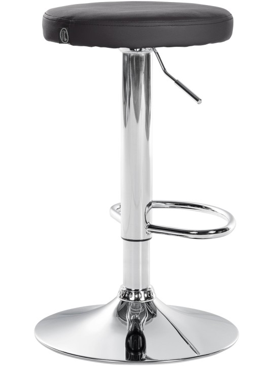 Juego de 2 taburetes de bar Ponte piel sintética cromado, negro