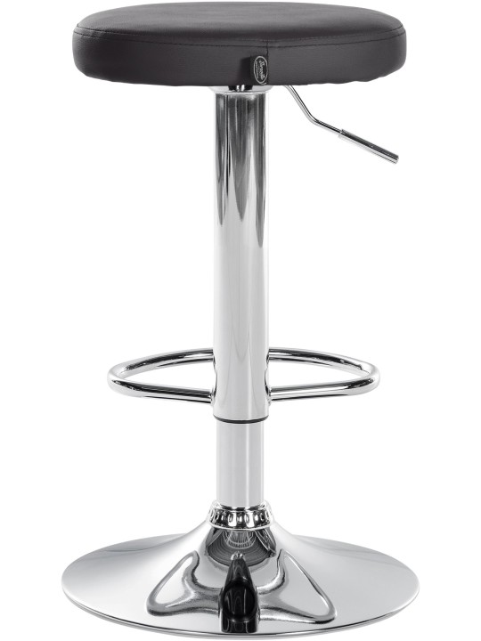 Juego de 2 taburetes de bar Ponte piel sintética cromado, negro