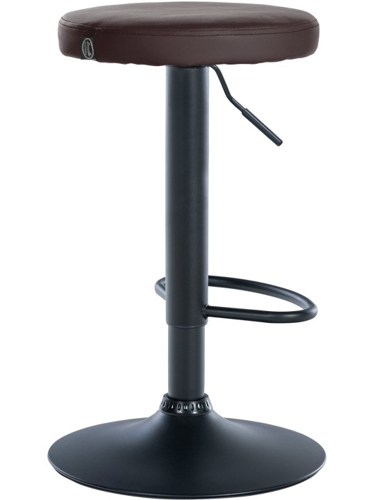 Juego de 2 taburetes de bar Ponte piel sintética, marrón