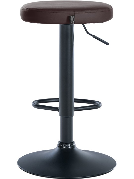 Juego de 2 taburetes de bar Ponte piel sintética, marrón