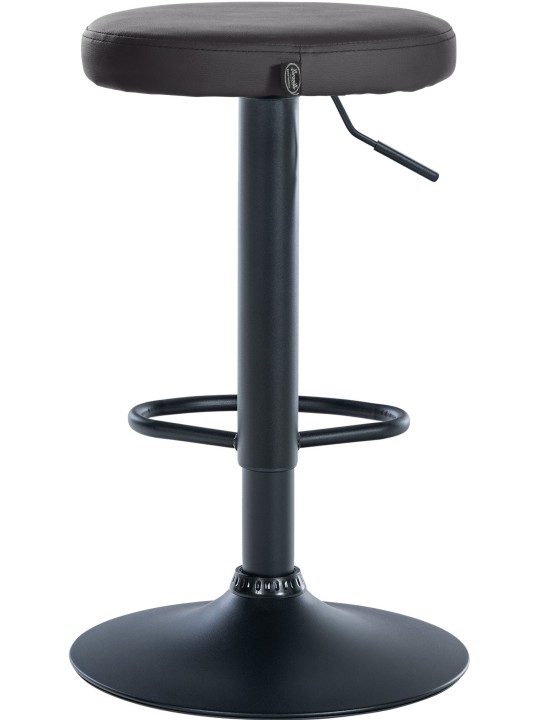 Juego de 2 taburetes de bar Ponte piel sintética, negro