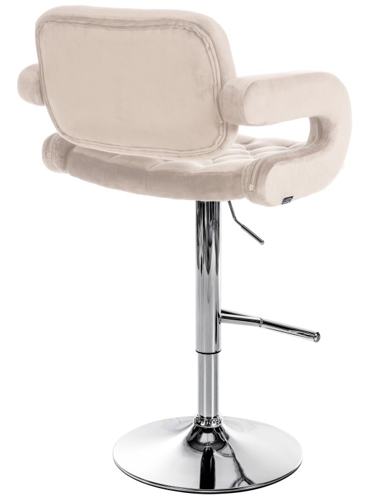Taburete de bar Dublin terciopelo cromado, crema