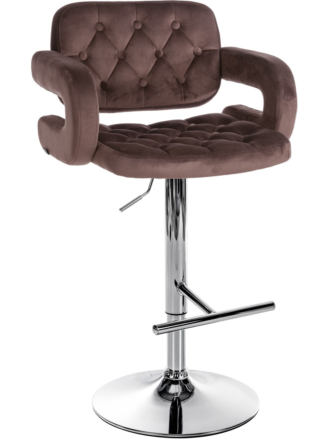 Taburete de bar Dublin terciopelo cromado, marrón