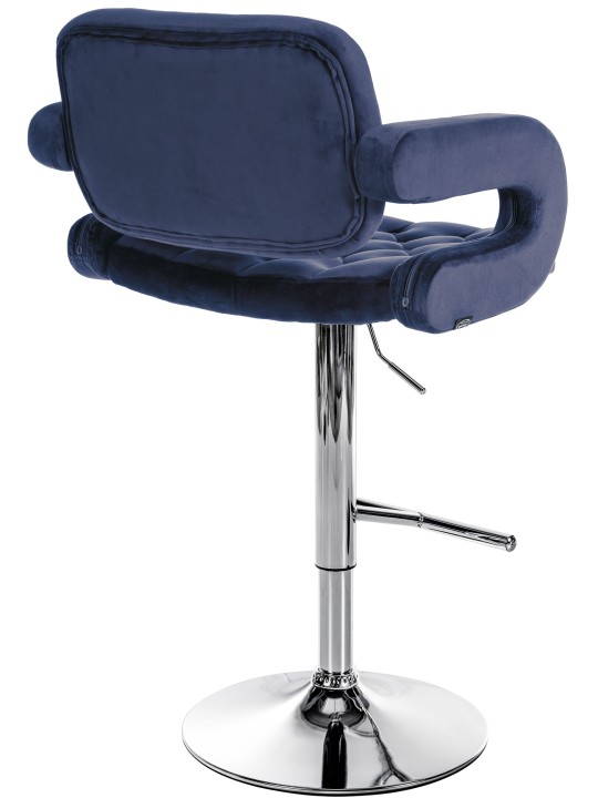 Taburete de bar Dublin terciopelo cromado, azul
