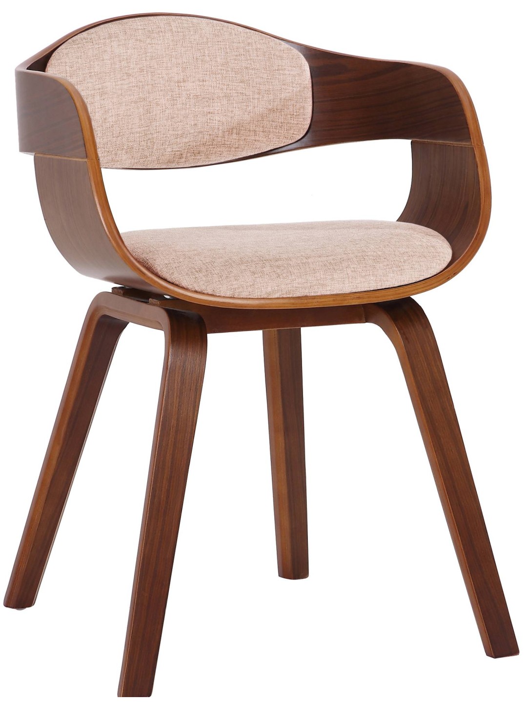 Silla de visita tela Kingston, nogal/crema