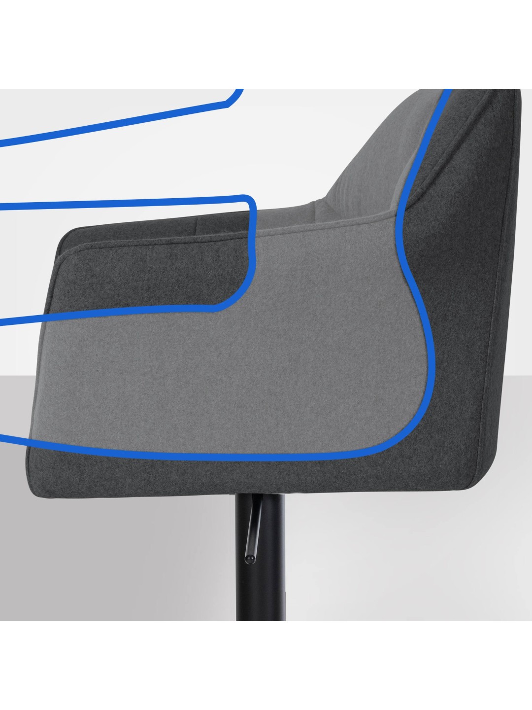 Taburete de bar Damaso B fieltro, antracita