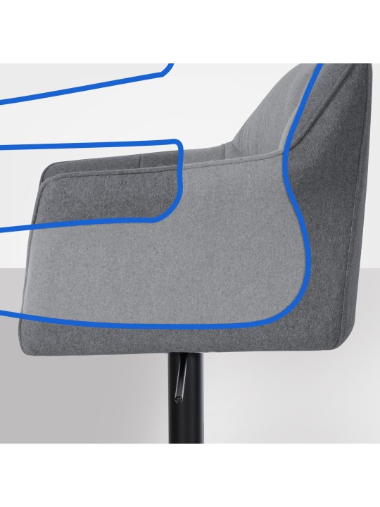 Taburete de bar Damaso B fieltro, gris