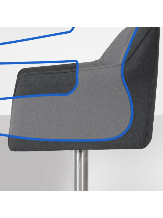 Taburete de bar Damaso E fieltro, antracita