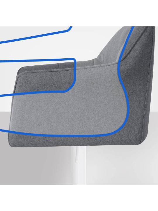 Taburete de bar Damaso W fieltro, gris Taburete de bar Damaso W fieltro, gris