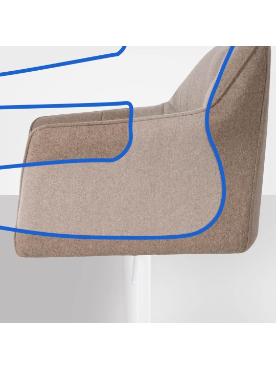 Taburete de bar Damaso W fieltro, taupe