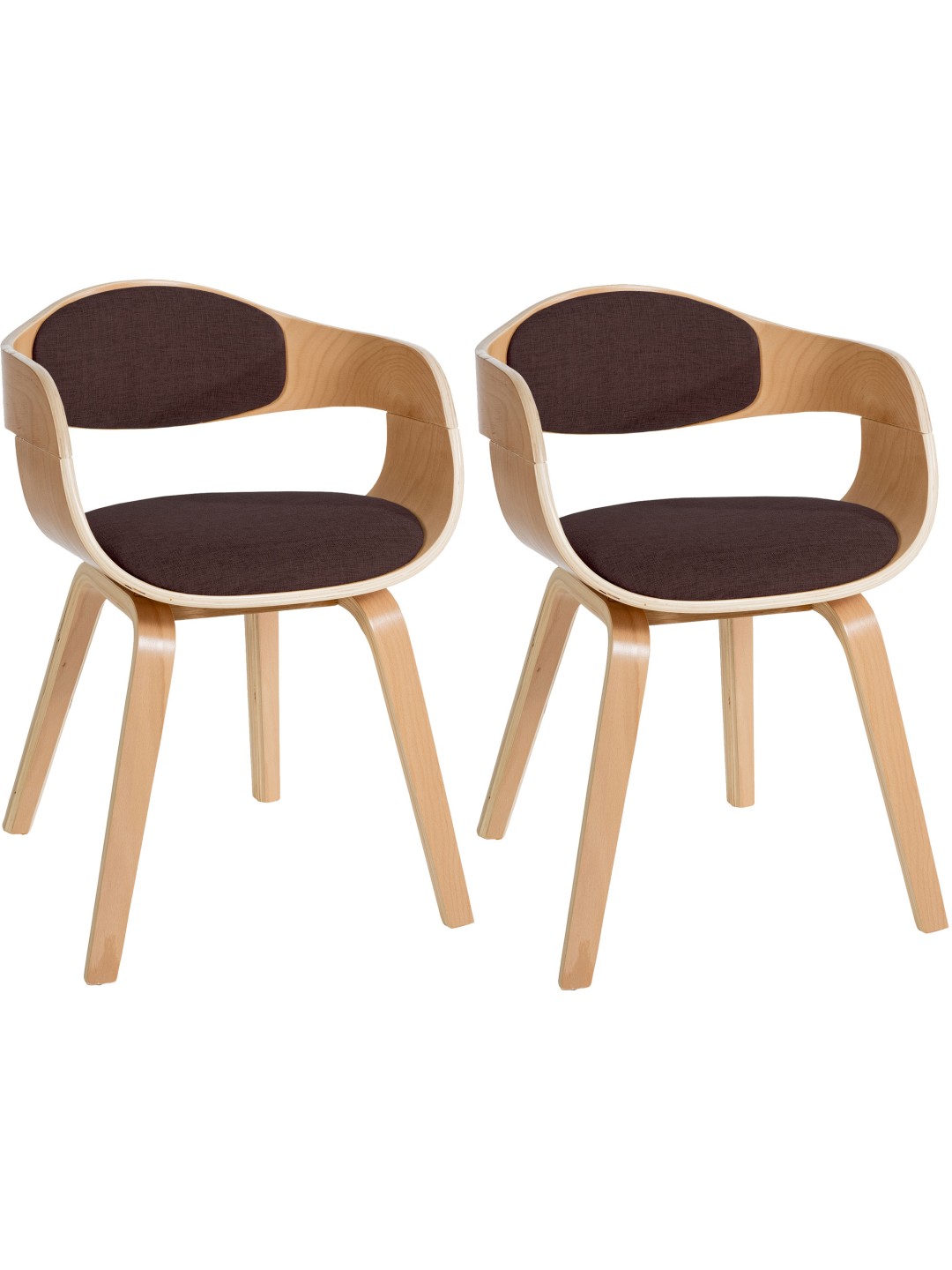 Conjunto de 2 sillas tela Kingston, natural/marrón